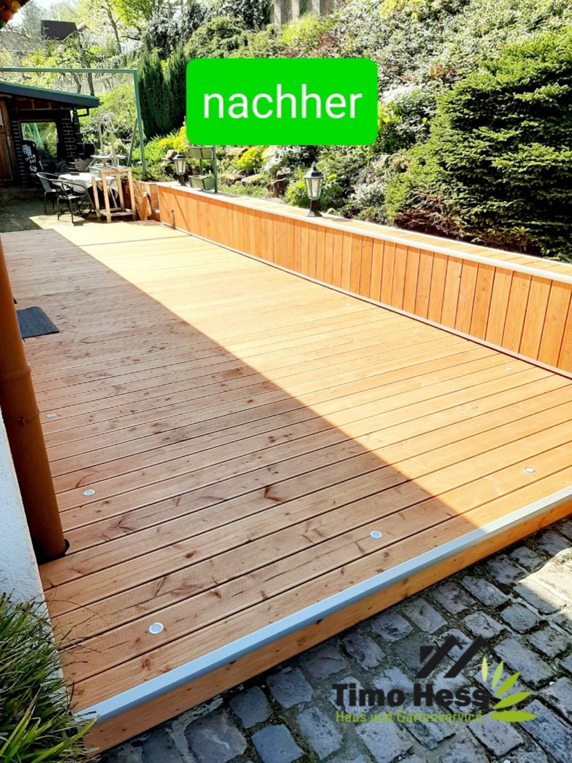 Dieselbe Terrasse nach der Reinigung und Umgestaltung